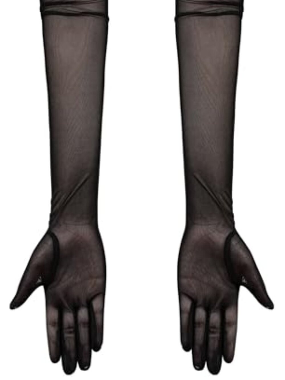 New - Women's Long Stretchy Mesh Tulle Sheer Gloves Costume Wedding Opera